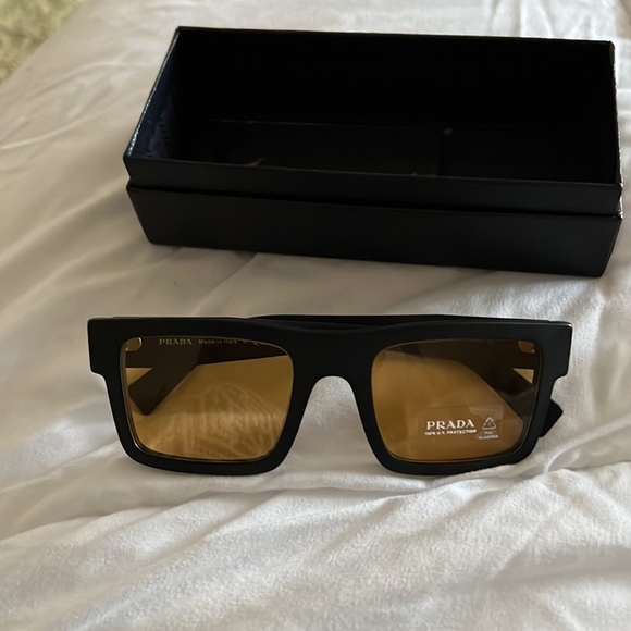 Prada PR19WSF Rectangle Sunglasses in 1AB2B - Picture 2 of 7